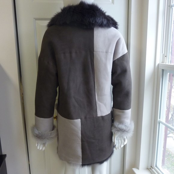 High Society HiSO BERNICE Reversible Genuine Shearling Coat - Picture 6 of 12